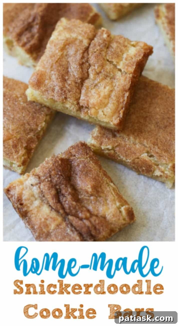 Home-made Snickerdoodle Cookie Bars