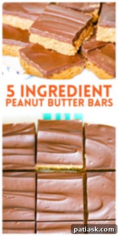Easy 5-Ingredient Peanut Butter Bars 13 5 Ingredient Peanut Butter Bars featured on Pinterest
