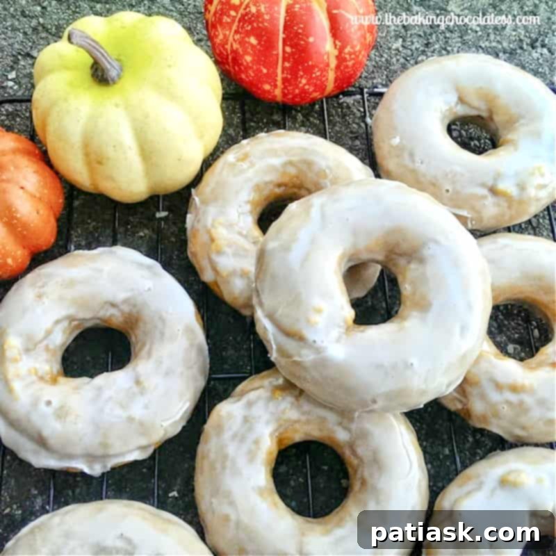 Spiced RumChata Pumpkin Donuts 5 glazed pumpkin donuts