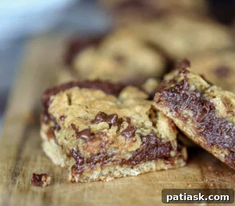 Chocolate Oatmeal Fudge Bars with a glass of milk
