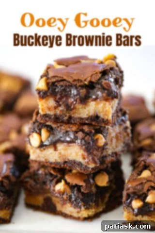 Rich and Gooey Buckeye Brownie Bars 17 brownie bars stuffed with peanut butter