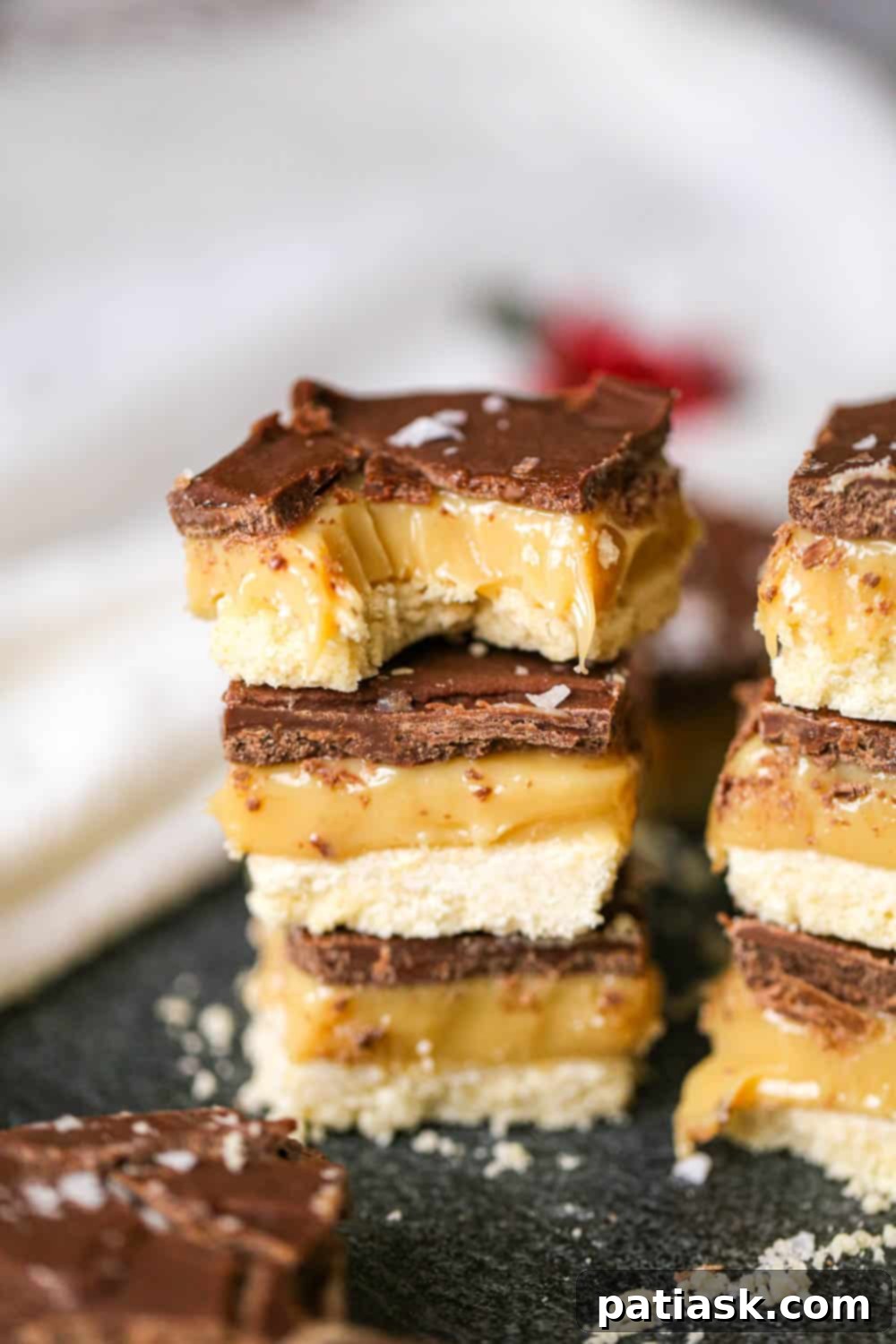 Gilded Millionaire Bars 5 Millionaire Bars displayed elegantly on a platter