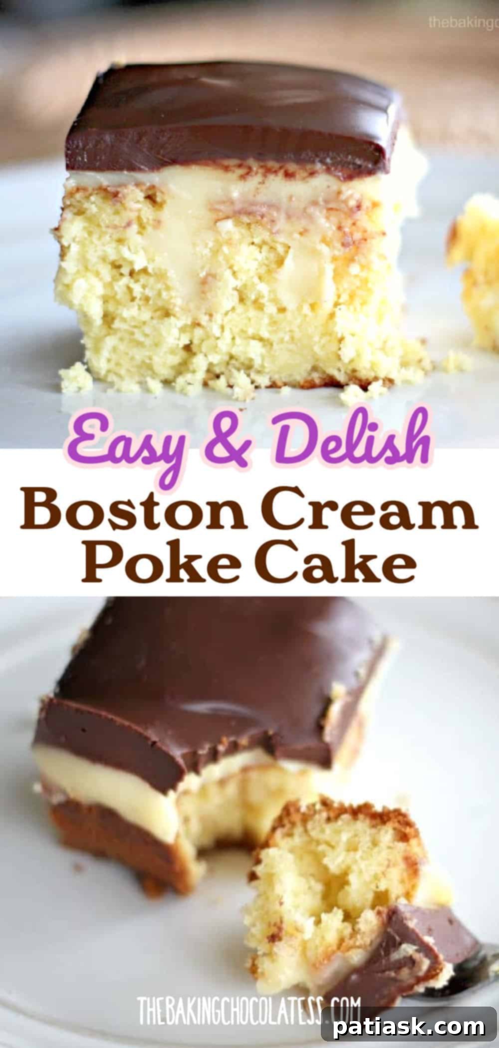 Easy Boston Cream Pie Poke Cake 6 Boston Cream poke cake recipe