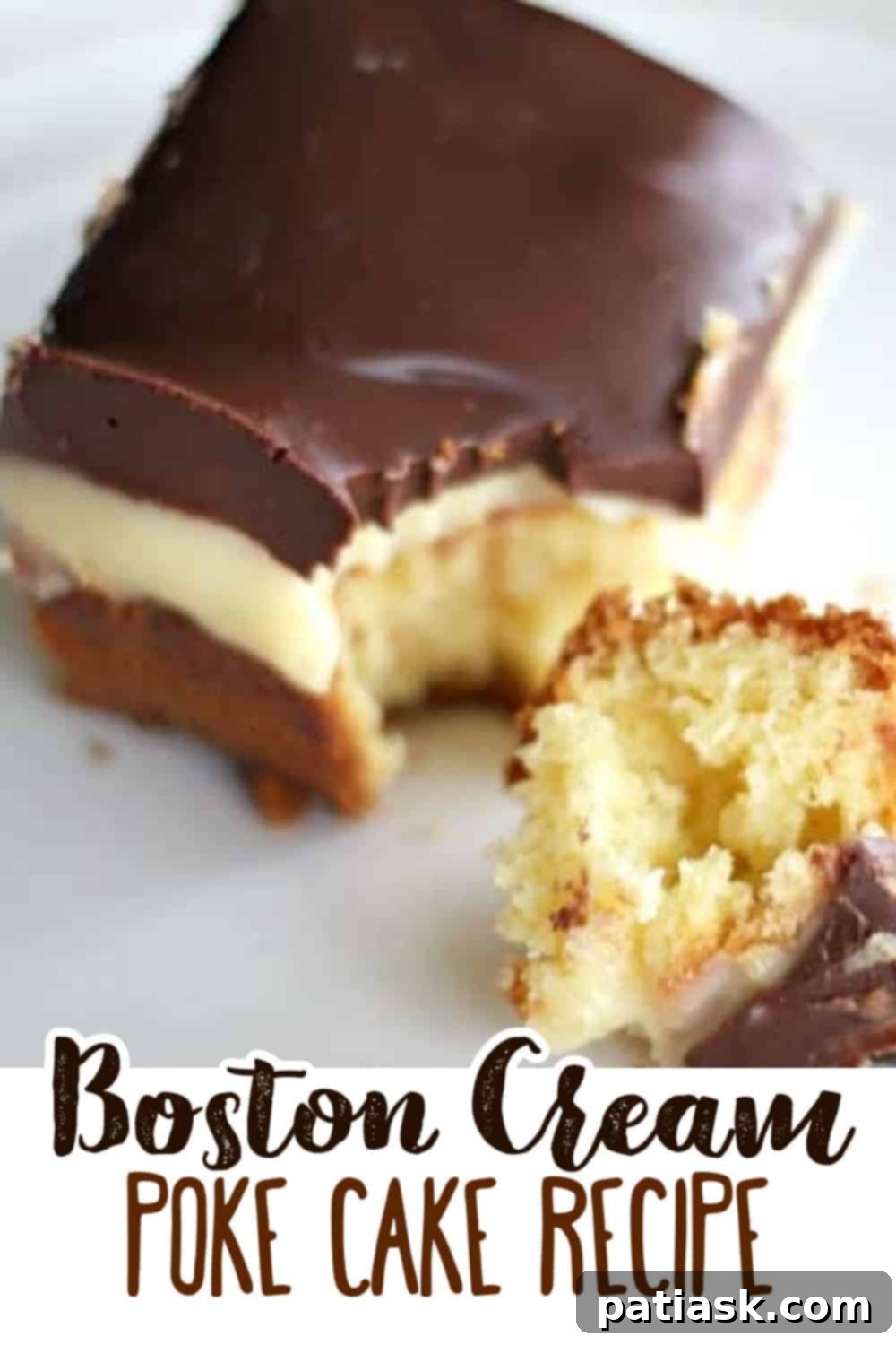 Easy Boston Cream Pie Poke Cake 7 Boston Cream poke cake