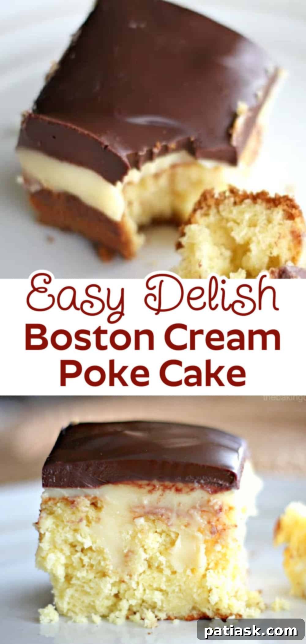 Easy Boston Cream Pie Poke Cake 8 Boston Cream poke cake