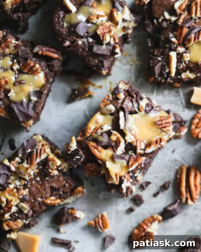 Decadent Turtle-Filled Brownies 5 Turtle chocolate Caramel pecan Truffle Brownies recipe