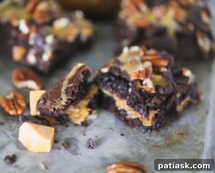 Decadent Turtle-Filled Brownies 8 Turtle chocolate Caramel pecan Truffle Brownies recipe