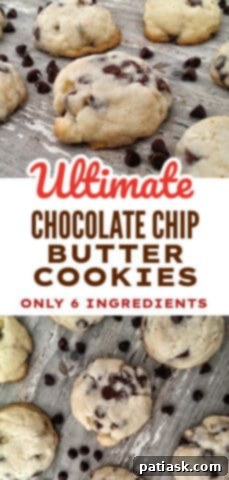 Another view of the delicious Chocolate Chip Butter Cookies, showcasing their golden-brown edges.