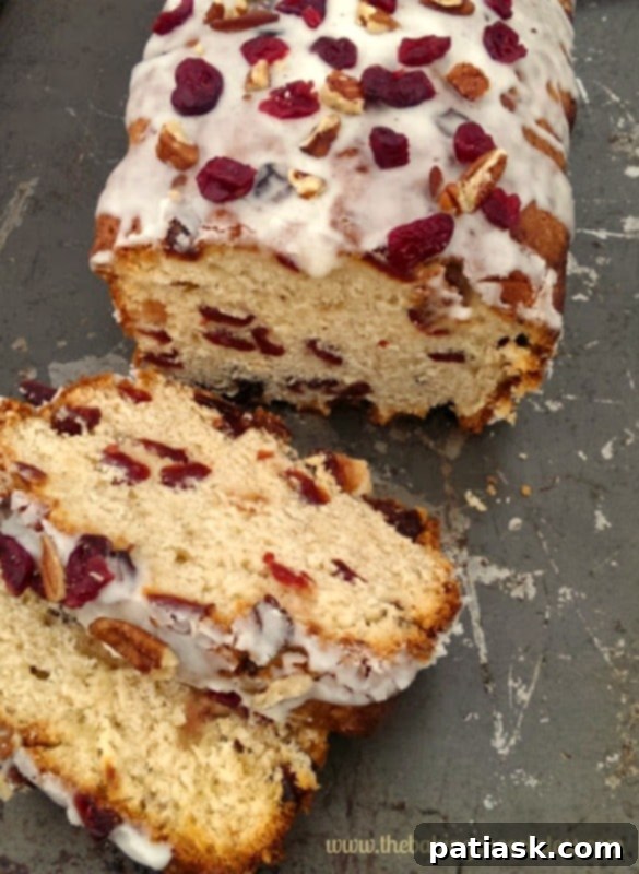 Yuletide Eggnog Loaf 2 Holiday Eggnog Bread & Eggnog Glaze {Dried Cranberries & Nuts too}