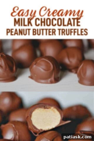 Chocolate Peanut Butter Truffles stacked