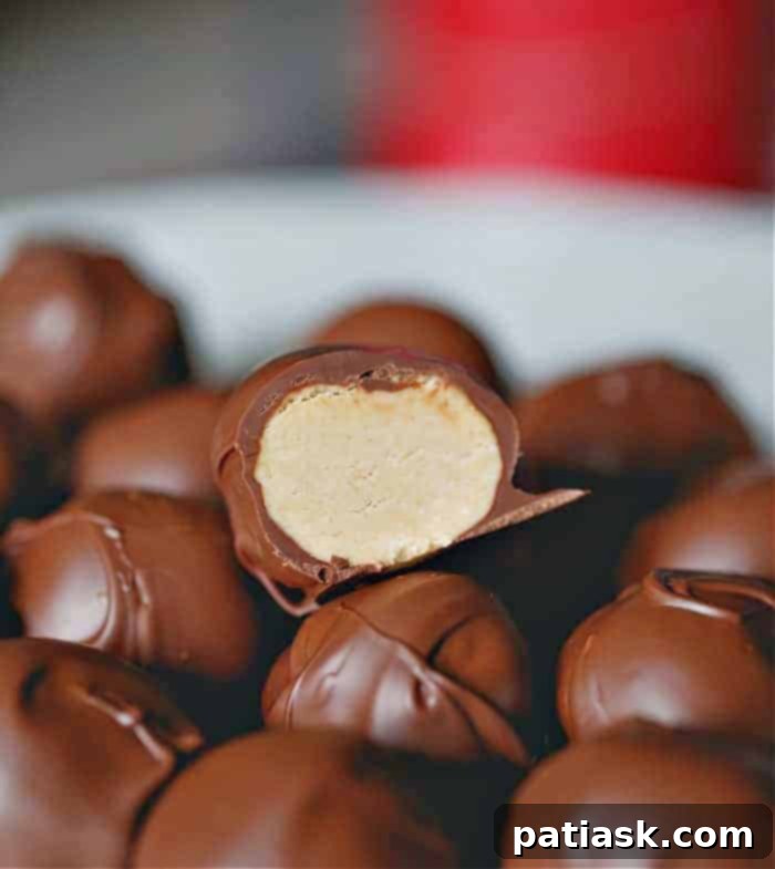 Homemade Milk Chocolate Peanut Butter Truffles ready for holiday sharing