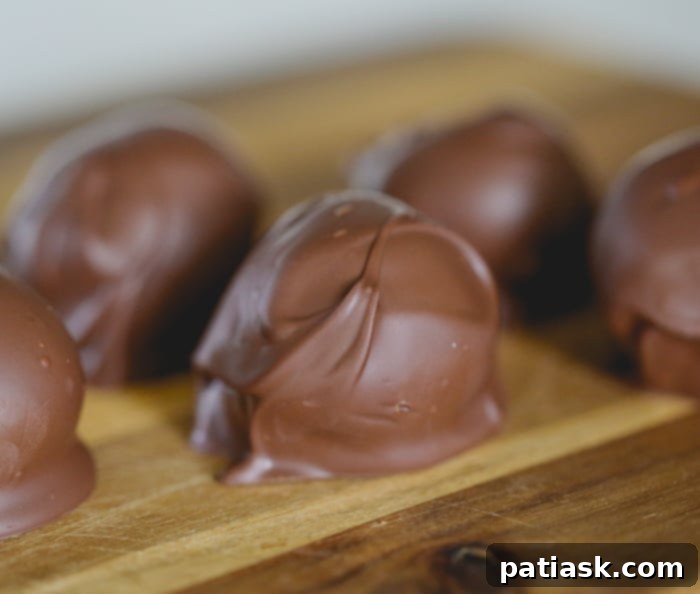 Ready to dip Milk Chocolate Peanut Butter Truffles!
