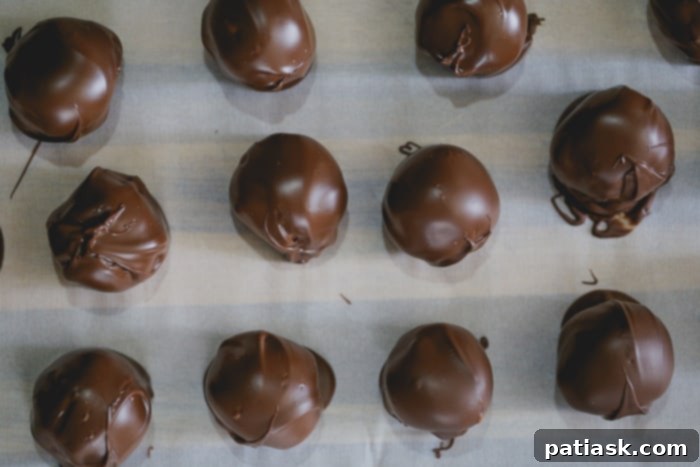 A plate of perfectly round Milk Chocolate Peanut Butter Truffles