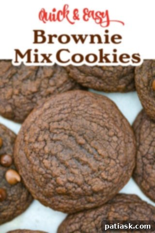 Effortless Brownie Cookies 12 Easy Brownie Mix Cookies - overhead shot of cookies on a tray