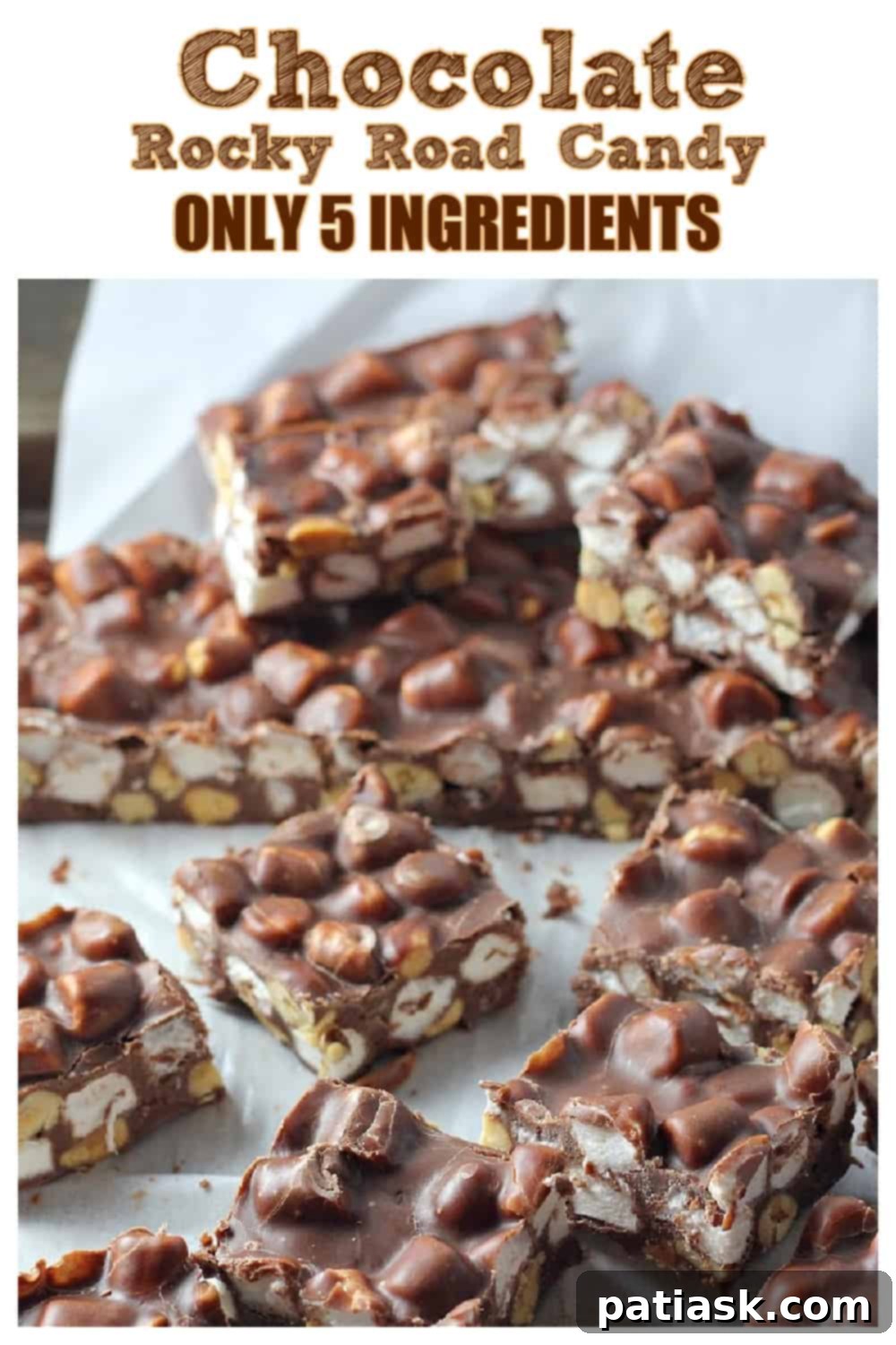 Heavenly Chocolate Rocky Road Candy! {5 Ingredients!}