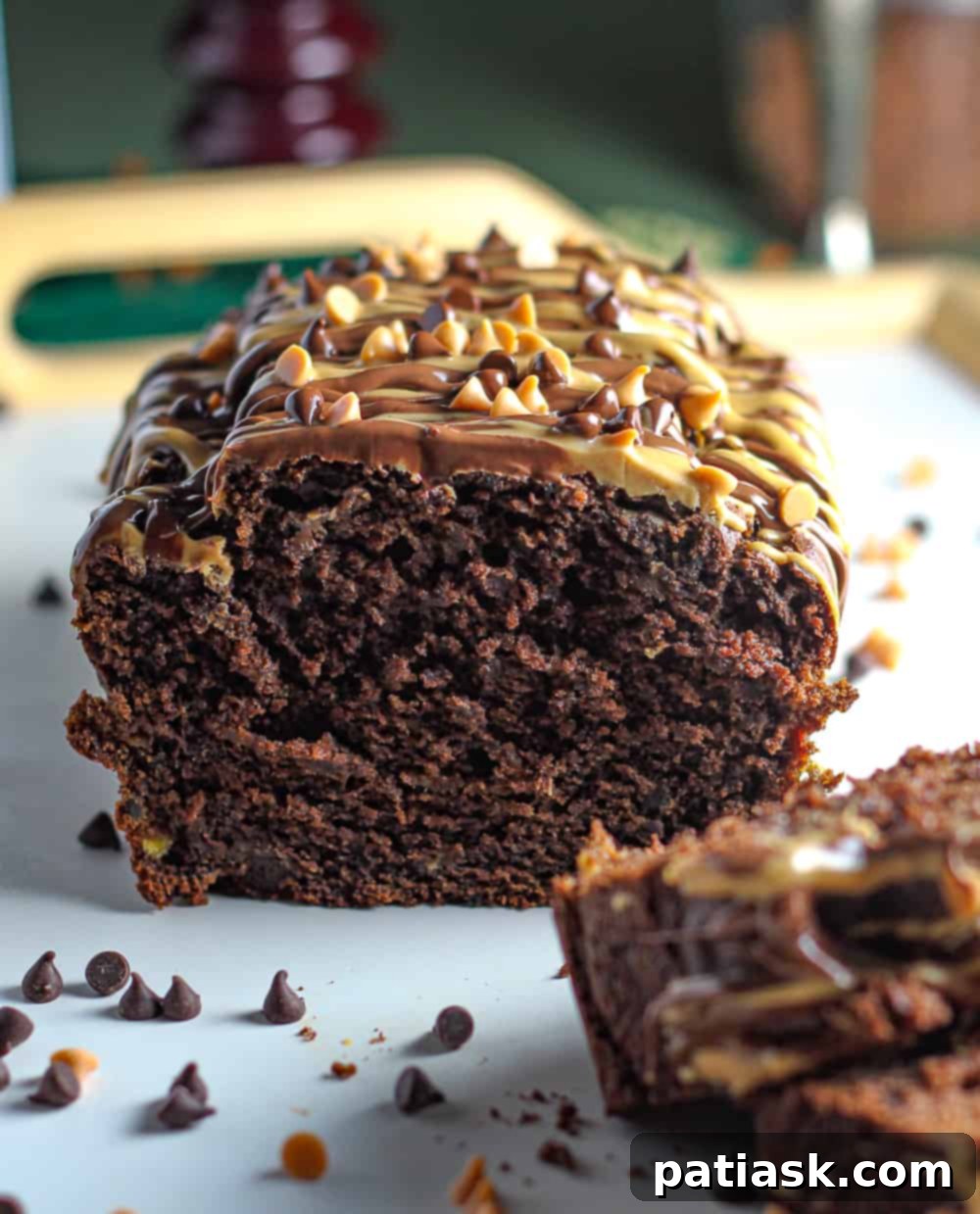 Decadent Chocolate Peanut Butter Banana Bread 2 Ultimate Chocolate Peanut Butter Banana Loaf recipe