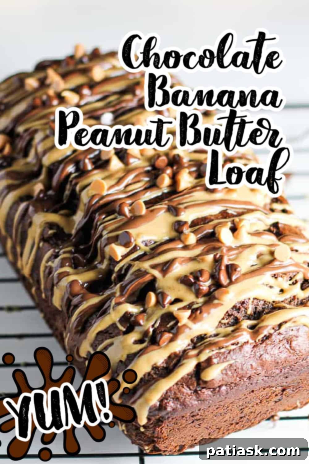 Decadent Chocolate Peanut Butter Banana Bread 7 Chocolate Banana Peanut Butter Loaf