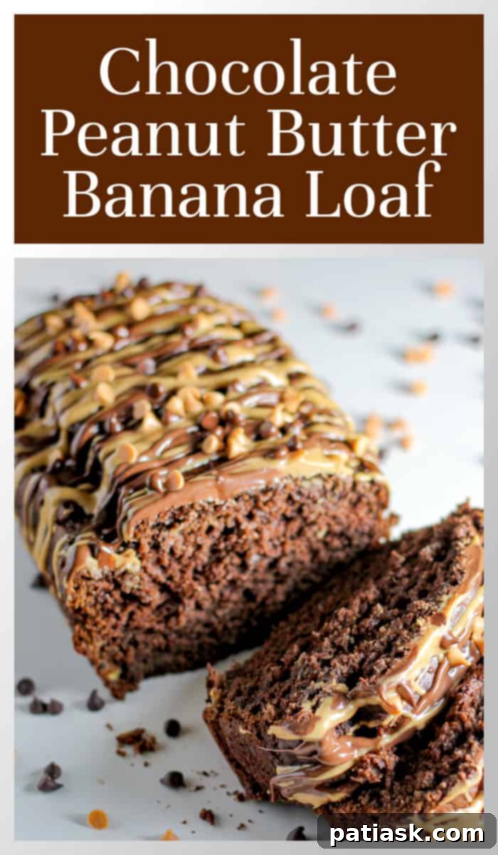 Decadent Chocolate Peanut Butter Banana Bread 10 Chocolate Peanut Butter Banana Loaf