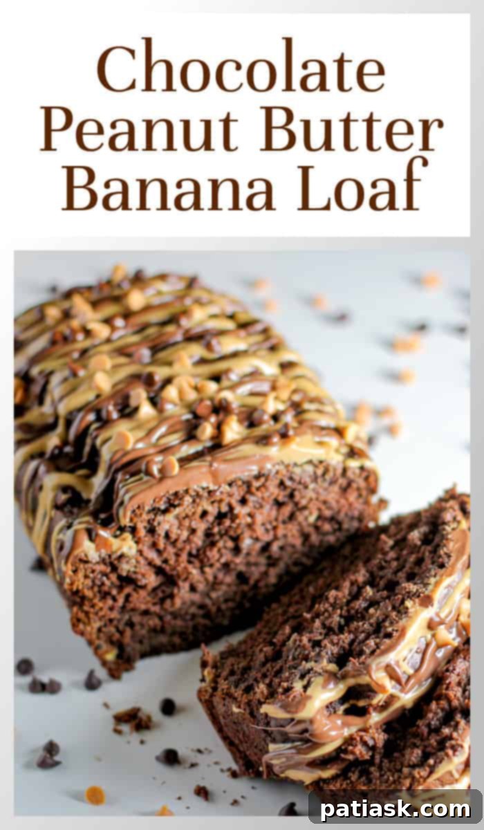 Decadent Chocolate Peanut Butter Banana Bread 11 Chocolate Peanut Butter Banana Loaf