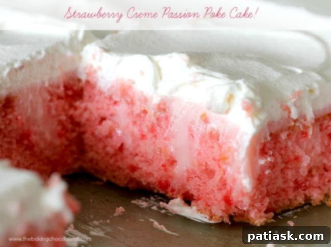 Strawberry Cream Passion Poke Cake 7 strawberry pudding poke cake