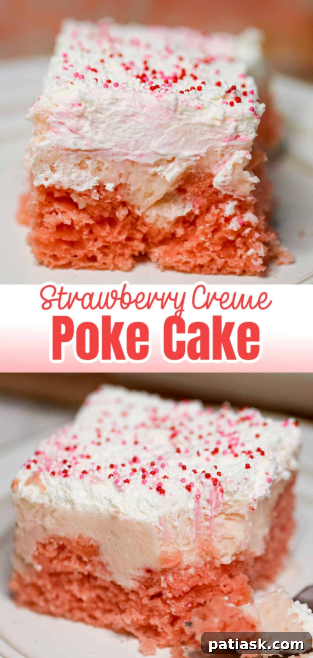 Strawberry Cream Passion Poke Cake 9 Strawberry Creme Poke Cake