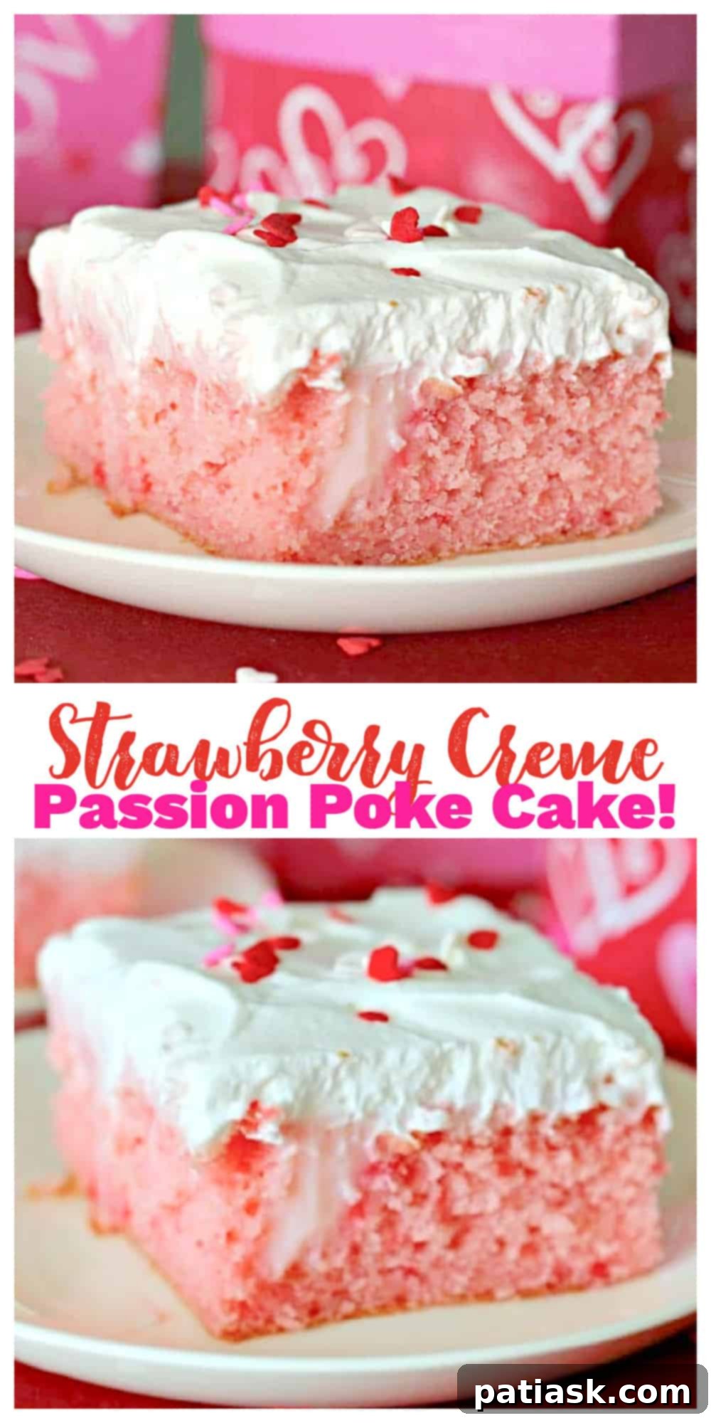 Strawberry Creme Passion Poke Cake!