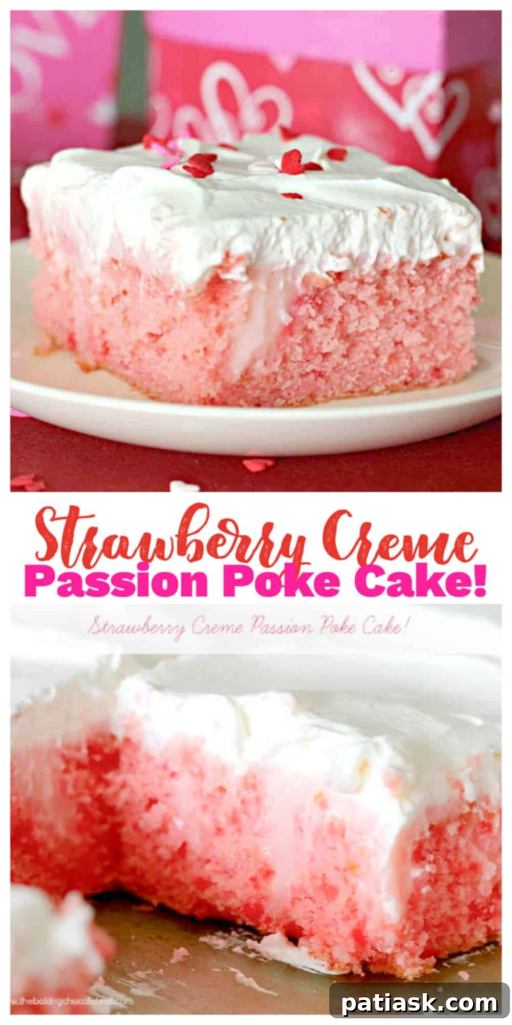 Strawberry Creme Passion Poke Cake!