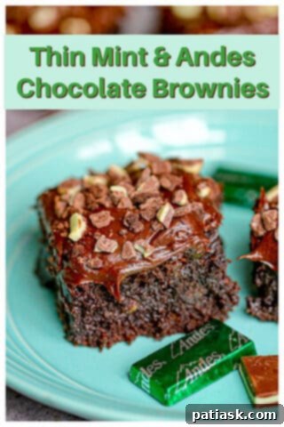 Quick Thin Mint Andes Chocolate Brownie Bars 12 St. Patrick's Day Brownies with mint green frosting