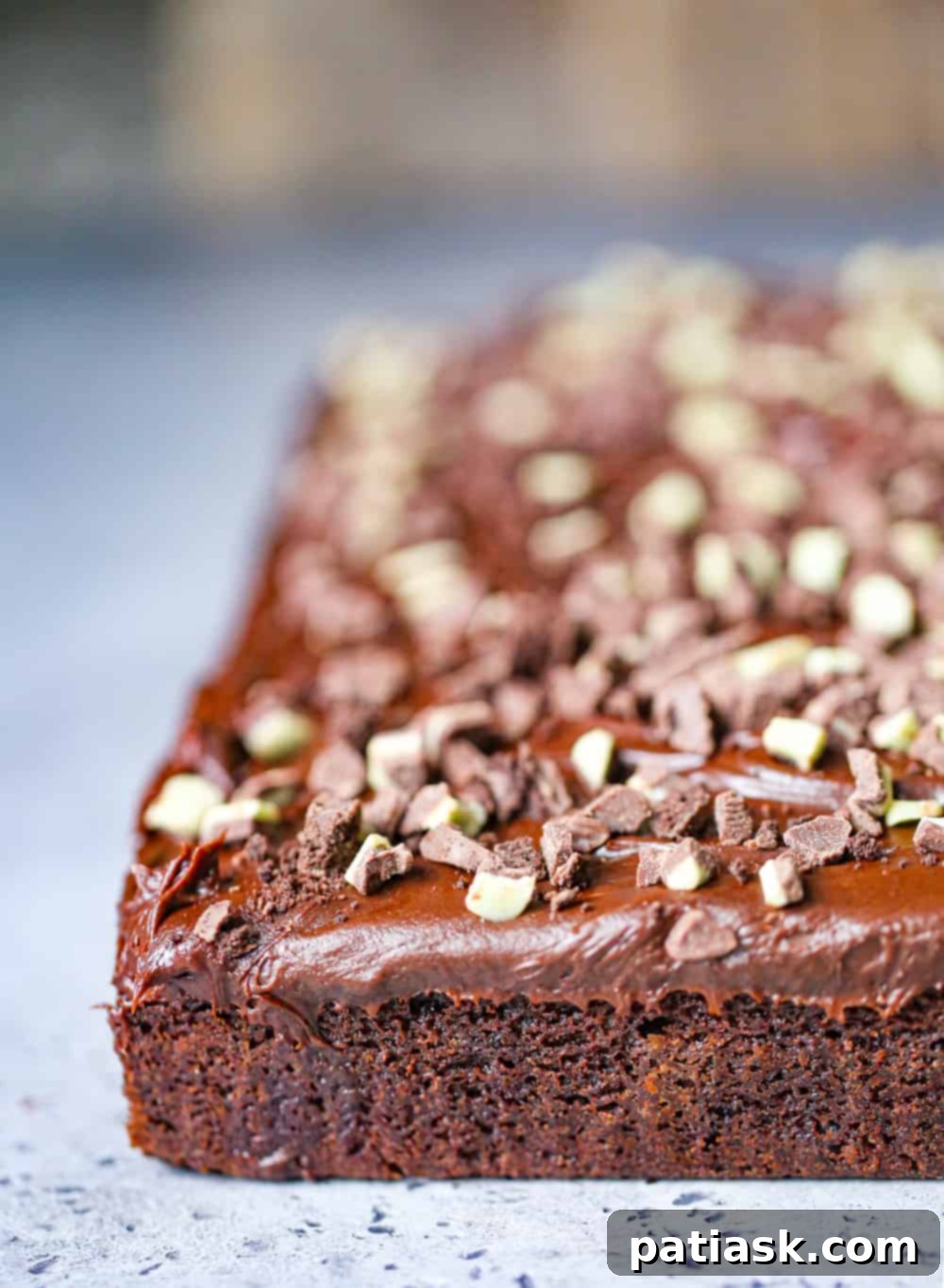 Pan of St. Patrick's Day brownies with green elements