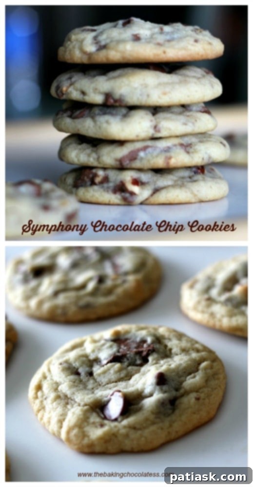 Symphony's Velvety Milk Chocolate Chip Cookies 5 Symphony Milk Chocolate Chip Cookies on a cooling rack
