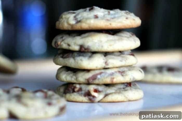 Symphony's Velvety Milk Chocolate Chip Cookies 4 Close-up of Symphony Almond Toffee Milk Chocolate Chip Cookies on a cooling rack