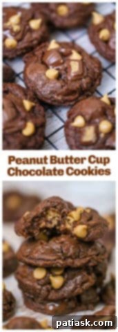 Decadent Peanut Butter Cup Chocolate Cookies 8 Peanut Butter Cup Chocolate Cookies