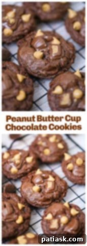 Decadent Peanut Butter Cup Chocolate Cookies 10 Peanut Butter Cup Chocolate Cookies