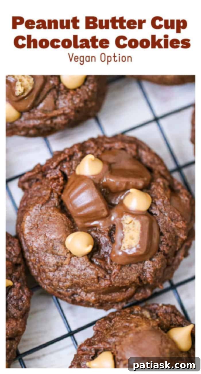 Decadent Peanut Butter Cup Chocolate Cookies 4 Peanut Butter Cup Chocolate Cookies