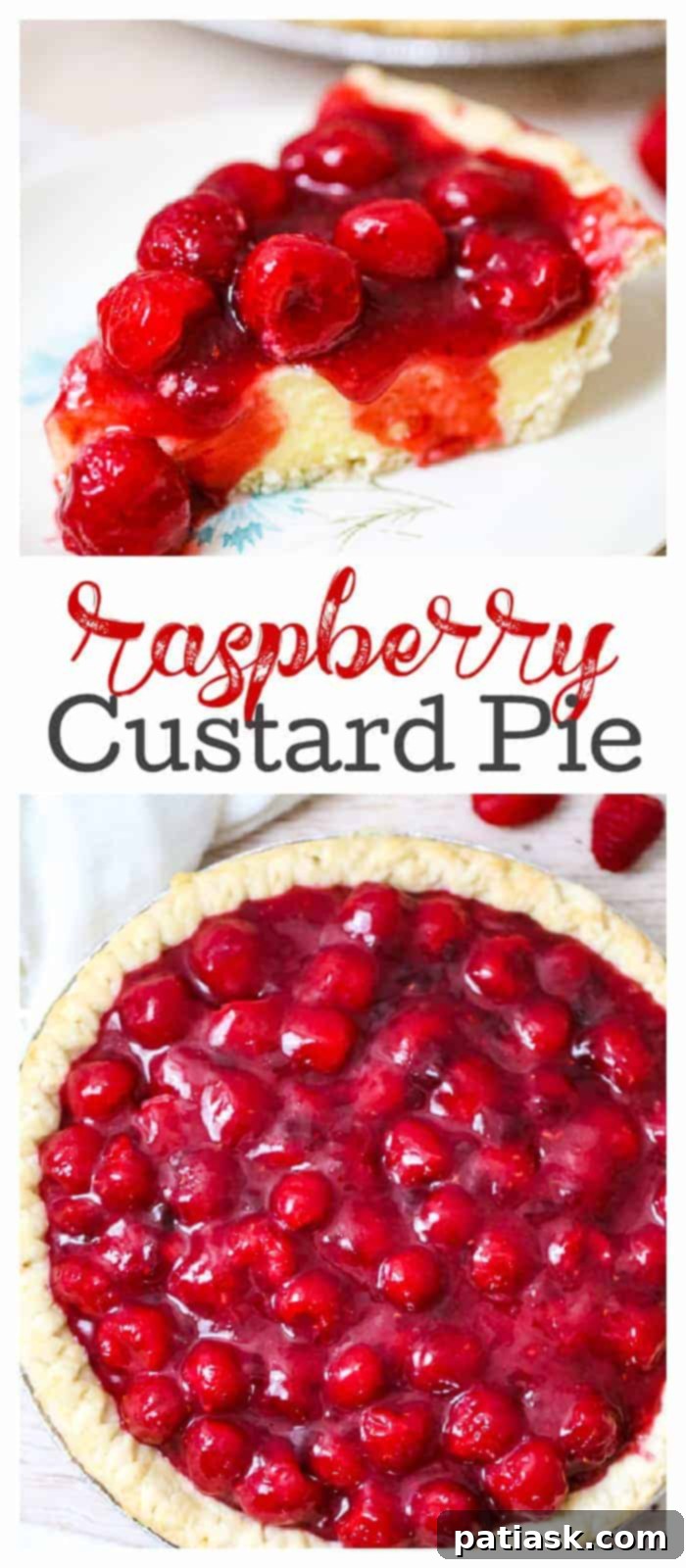Raspberry Custard Pie ready to serve