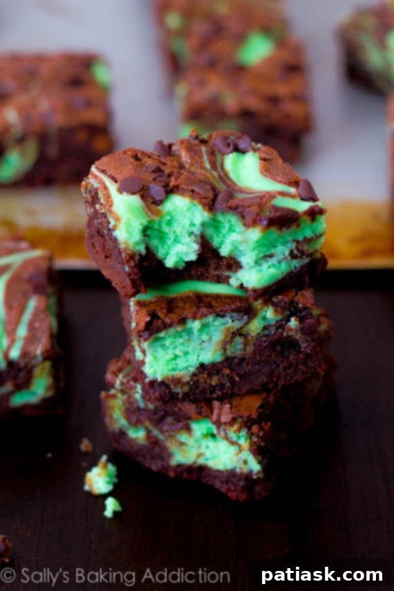 Decadent Chocolate Mint Brownie Recipes 7 Swirled Mint Chocolate Chip Cheesecake Brownies