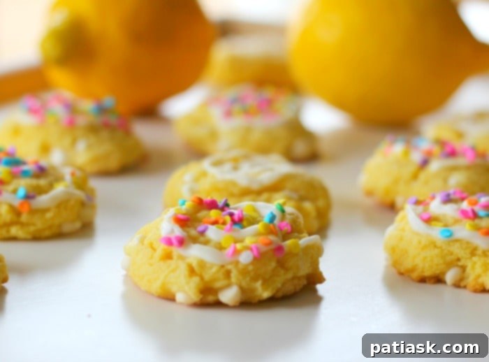 Zesty Lemon Cream Cheese Cookies 3 Close-up of freshly baked Tangy Lemon Cream Cheese & White Chocolate Chip Cookies