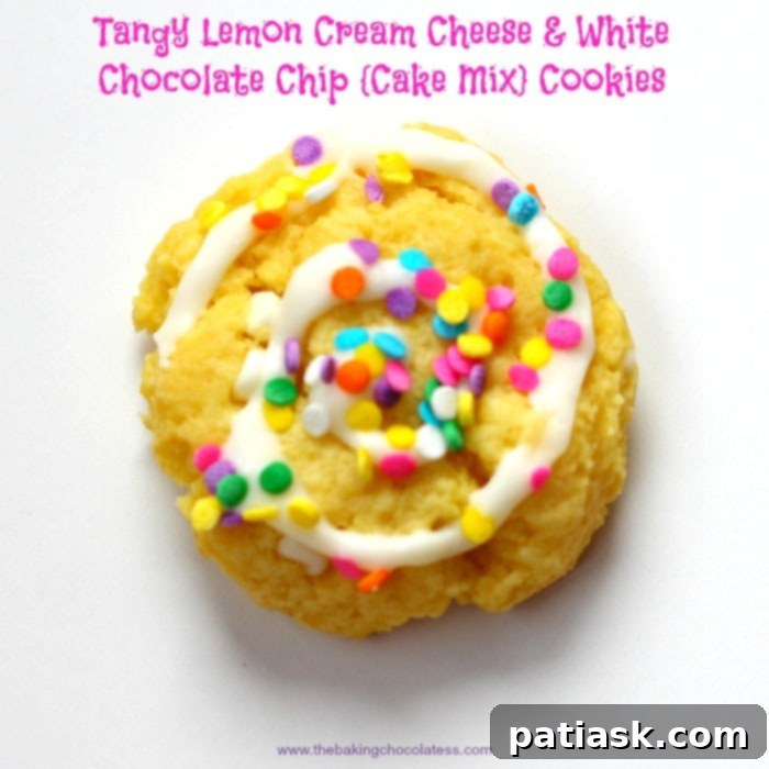 Zesty Lemon Cream Cheese Cookies 5 Stack of Tangy Lemon Cream Cheese and White Chocolate Chip Cake Mix Cookies