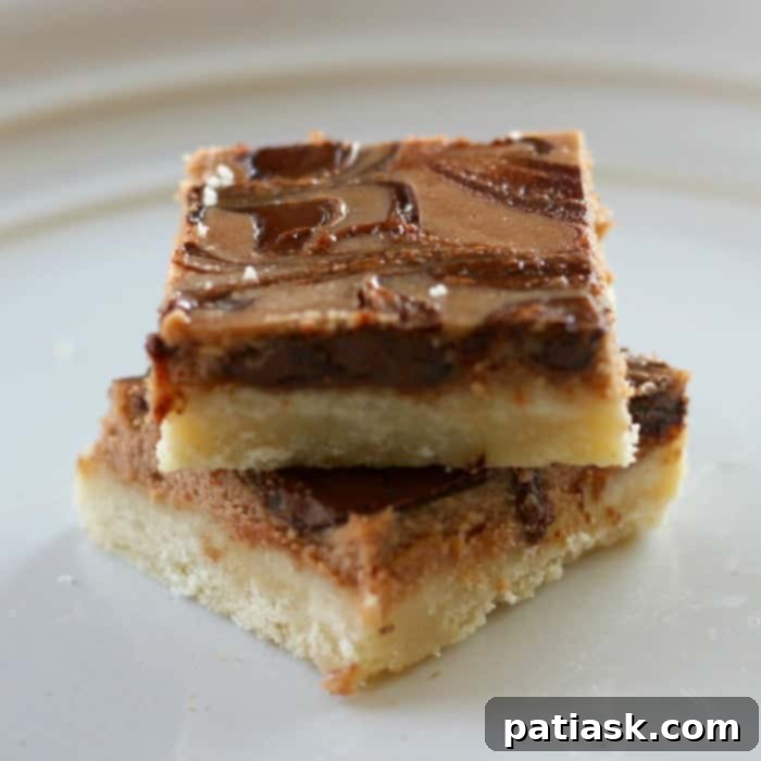 Nutella Cheesecake Bars sliced and ready to serve