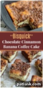 Small slice of Bisquick Chocolate Cinnamon Greek Yogurt Banana Coffee Cake