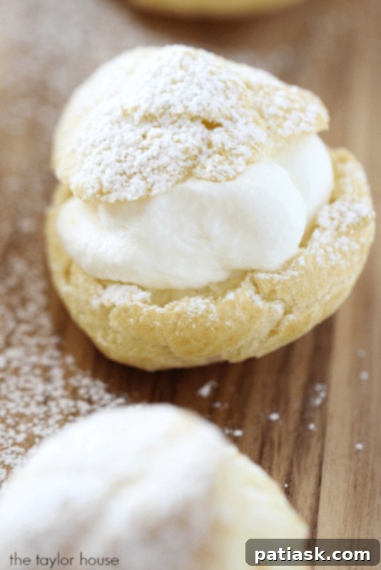 CreamPuffs2 Lemon Cream Puffs from The Taylor House, featuring crisp pastry filled with fluffy lemon cream.