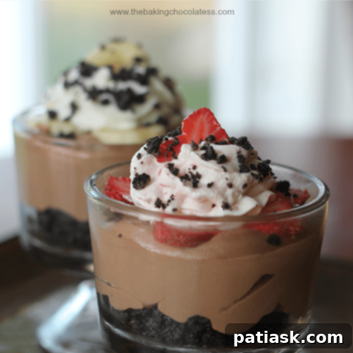 Dreamy No-Bake Nutella Mousse Cheesecakes 4 No-Bake Nutella Mousse Cheesecakes with Fresh Fruit Whipped Cream