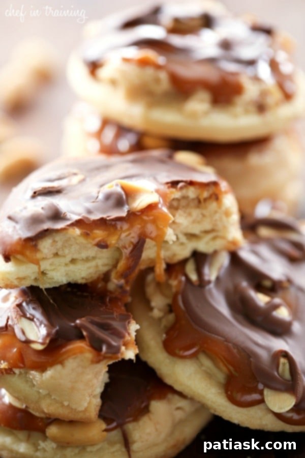 Show-stopping Snickers Cookies, packed with chunks of the famous candy bar.