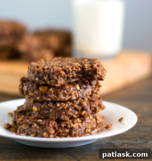 Easy No Bake Dark Chocolate Snickers Cookies, a quick and popular dessert.