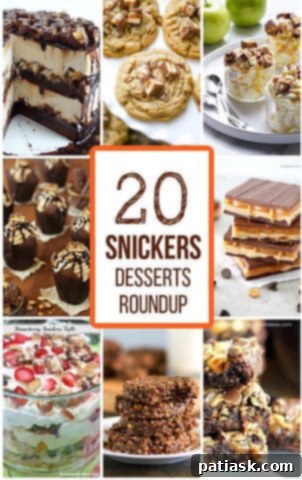 Assorted Snickers dessert ideas for inspiration.