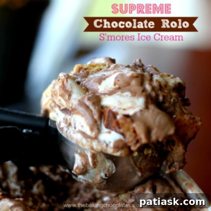 Supreme Chocolate Rolo S'mores Ice Cream