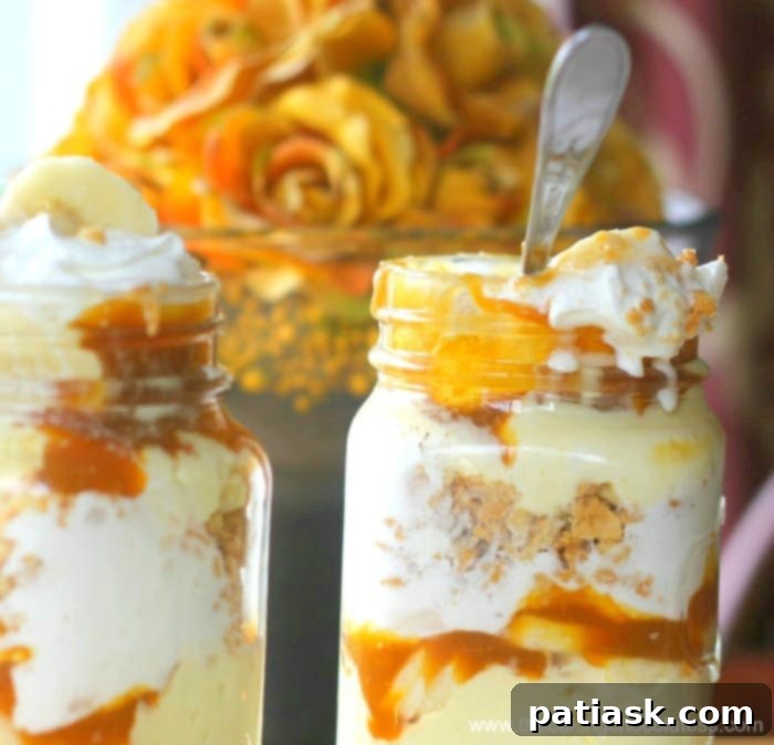 Layered Caramel & Banana Cream Pie Parfaits - ready to be assembled