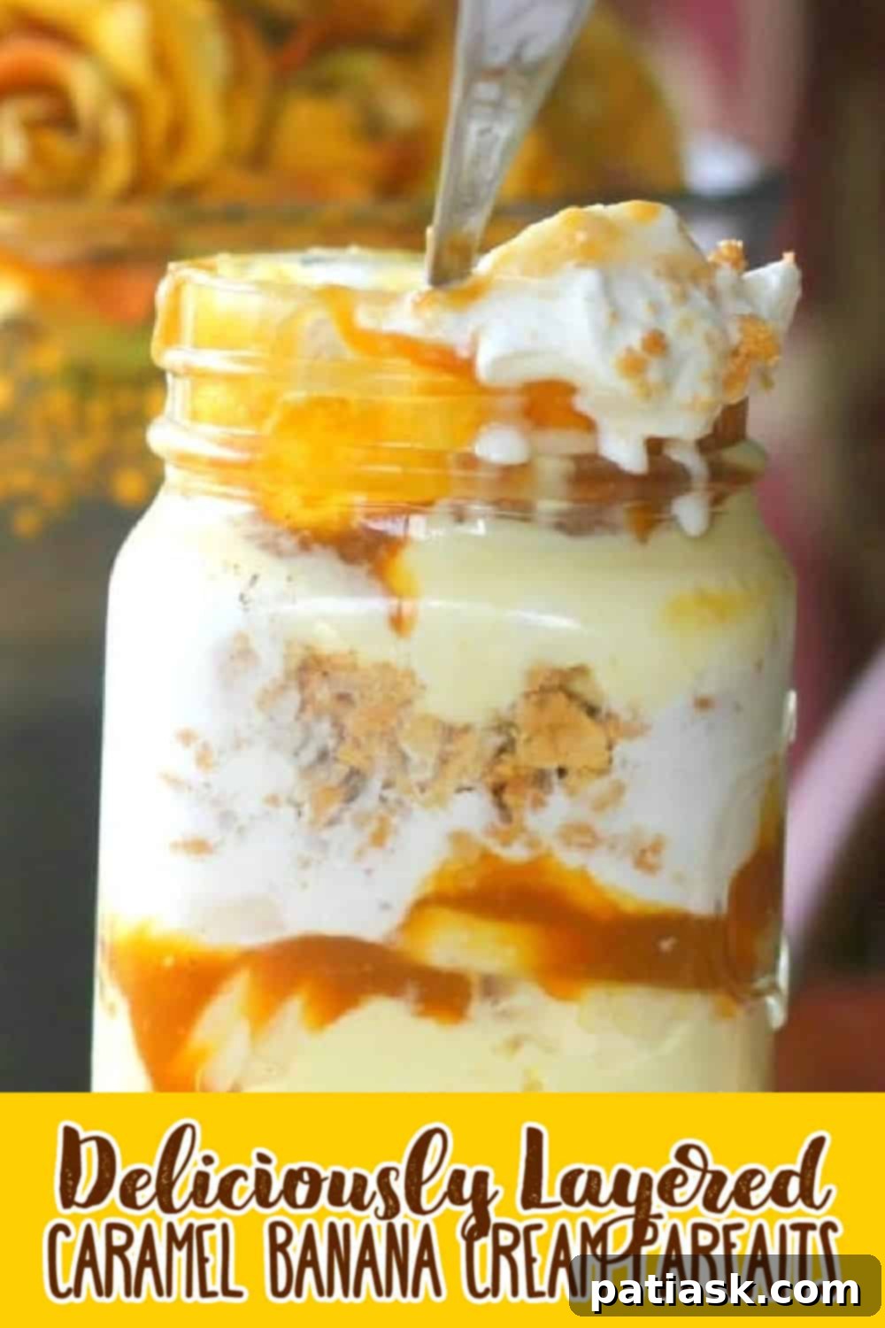 Deliciously Layered Caramel Banana Cream Parfaits - finished dessert