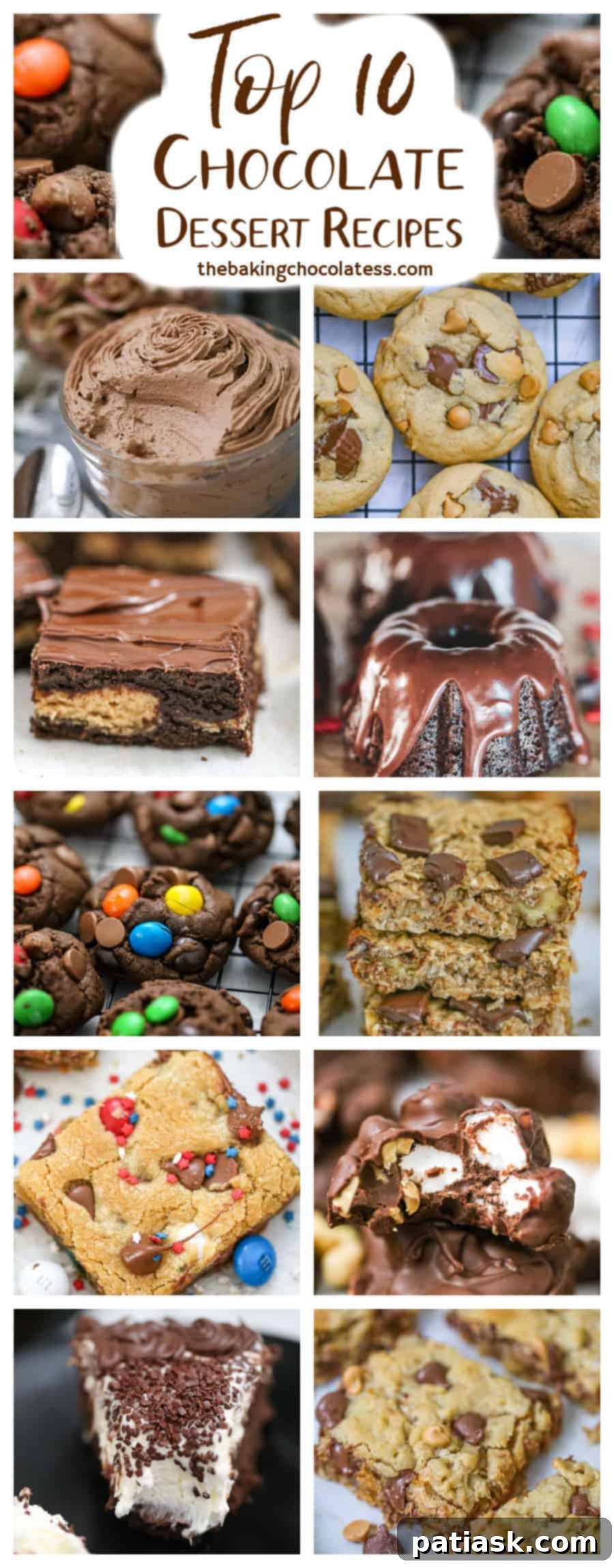 2020's 10 Most Loved Dessert Recipes 12 Baking ChocolaTess tagline and brand image for social media
