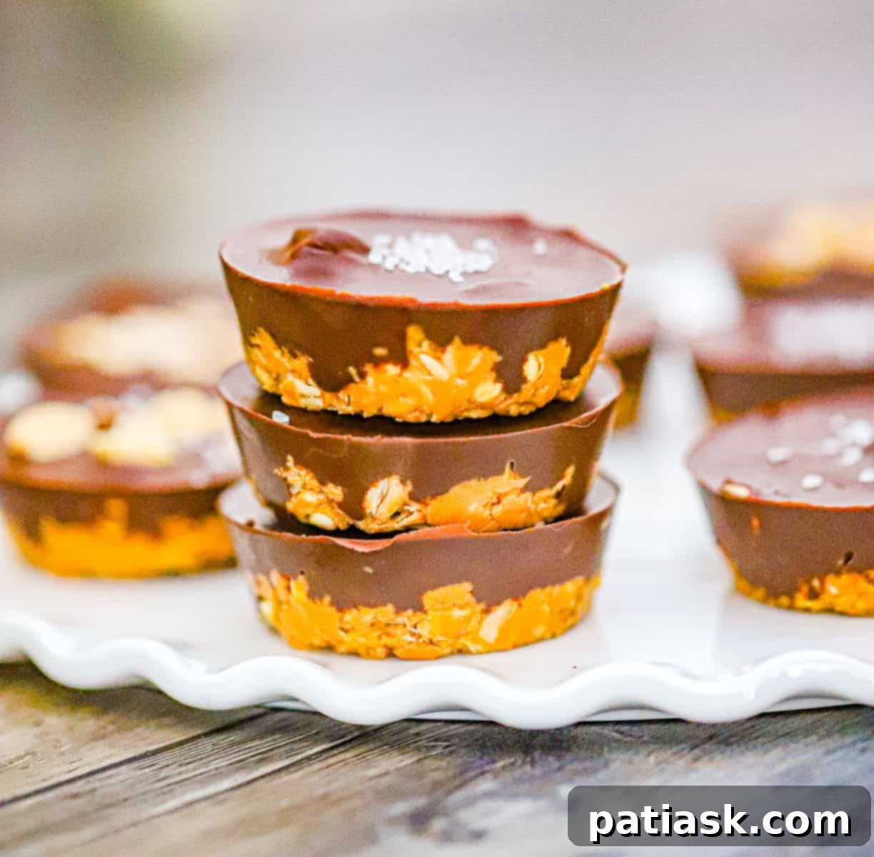 Peanut Butter Oatmeal Dream Bites 3 Close-up of No Bake Peanut Butter Oatmeal Cups